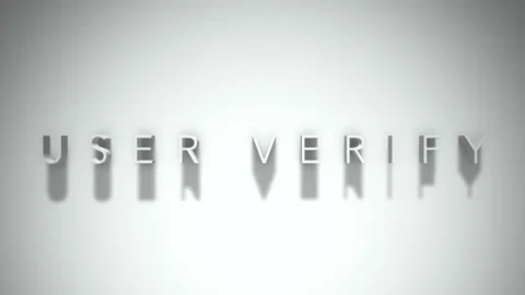 User verify 3D title animation with shadows on a white background Stock Footage 297517646