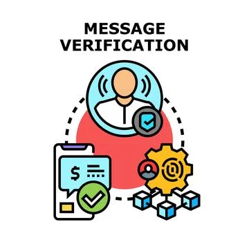User verifying digital message for secure communication Stock-Illustration