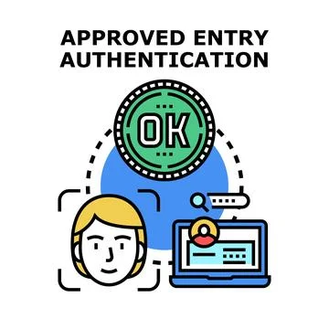 User verifying identity for approved system entry Illustrazione stock