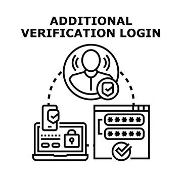 User verifying login access with multi factor authentication Illustrazione stock
