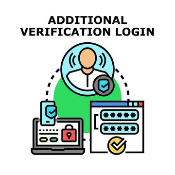 User verifying login access with multi factor authentication Stock Illustration
