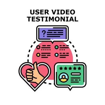 User video testimonial capturing feedback and customer ratings Stock Illustration