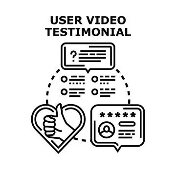 User video testimonial capturing feedback and customer ratings Stock Illustration