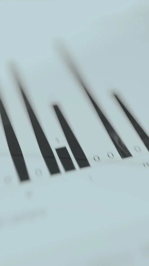 User views a chart showing letter frequency analysis, data analysis concept Stock Footage 329749198