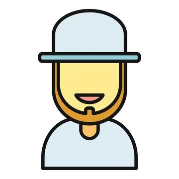 User wearing a hat and beard avatar icon 库存插图