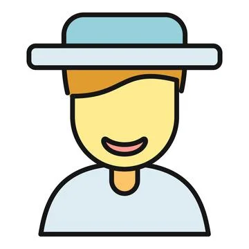 User wearing a hat flat vector avatar icon イラスト素材