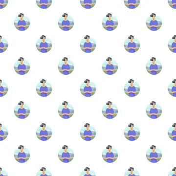 User wearing virtual reality headset digital pattern Illustrazione stock