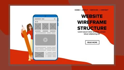 User website wireframe structure vector イラスト素材