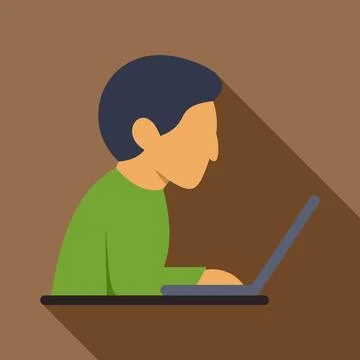 User working on laptop, digital technology concept Illustrazione stock