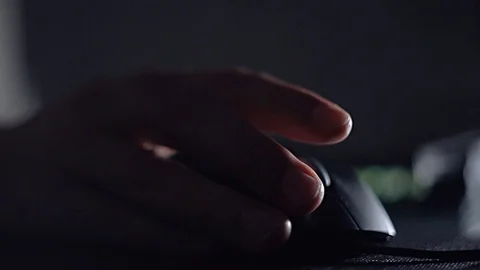 The user works at the computer using a computer mouse, modern computer Stock Footage 118506886