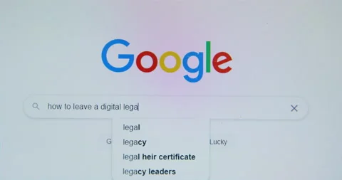 User writes words line in Google search engine on computer Video stock 220753406