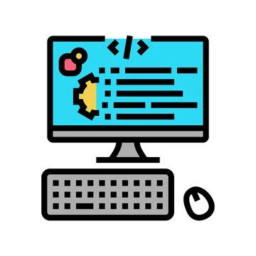 User-written software color icon vector illustration Stock Illustration
