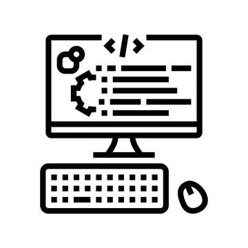 User-written software line icon vector illustration イラスト素材