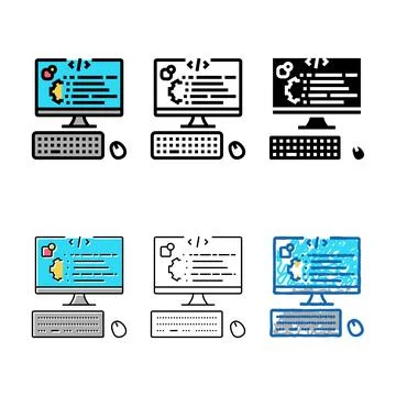 User-written software types color icon vector Stockillustratie