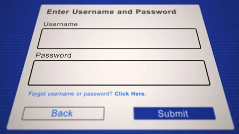 Username and Password Dialog Popup Box for Website Stock Footage 345729755