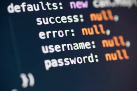 Username and password variables in Javascript Stock-Fotos