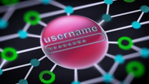 Username. Circuit board in the screen. Looping footage with codec Prores 4444. Stock Footage 109232249