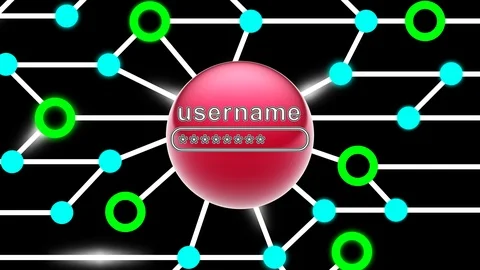 Username icon on circuit board. Looping footage. Illustration. Stock Footage 123520930