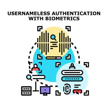 Username less authentication with biometrics security concept イラスト素材