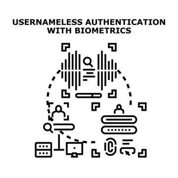 Username less authentication with biometrics security concept Stock Illustration