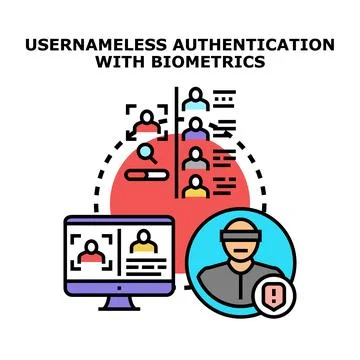 Usernameless authentication with biometrics for identity verification 스톡 일러스트