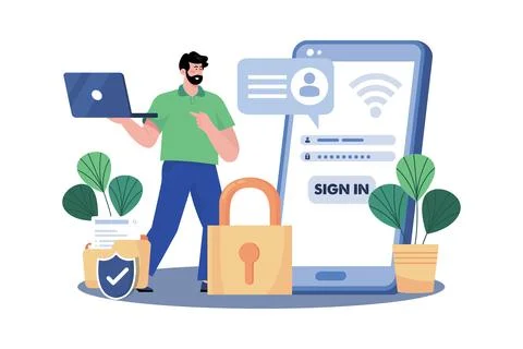 Users access emails from multiple devices. Stock Illustration