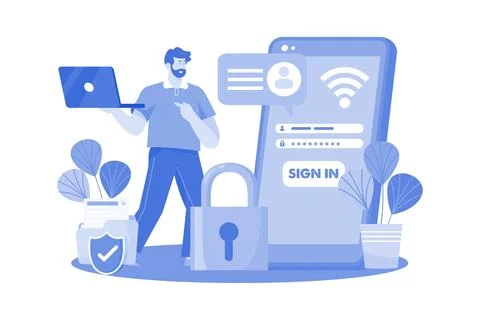 Users access emails from multiple devices. Stock Illustration