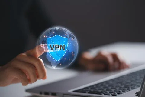 Users accessing website through virtual private network ( VPN ) to hide the i Stock Photos