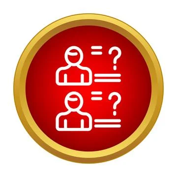 Users asking questions icon for faq support 스톡 일러스트