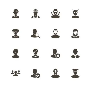 Users Avatar - Flat Vector Icons Stock Illustration