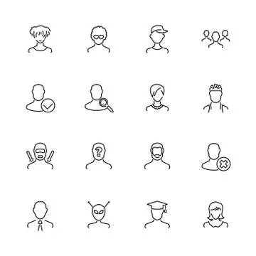 Users Avatar - Flat Vector Icons Stock Illustration