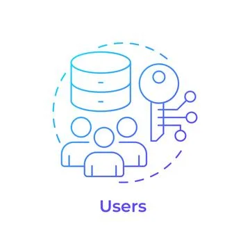 Users blue gradient concept icon Stock Illustration