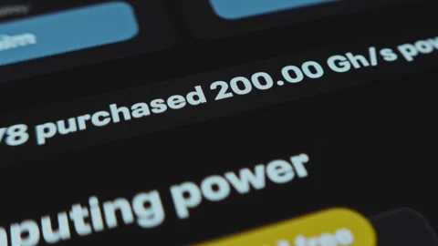 Users buying different amounts of Giga Hash, mining concept Stock Footage 302791461