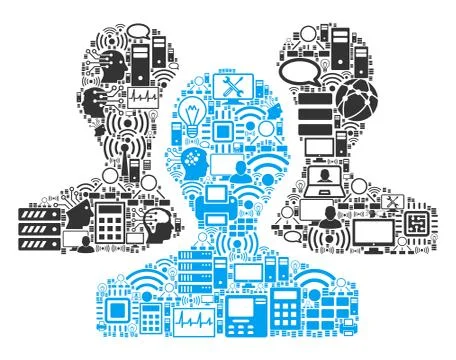 Users Composition Icon for BigData and Computing Ilustração Stock