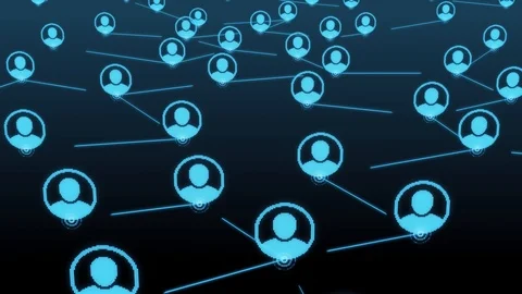 Users connected network data animation Stock Footage 119992294