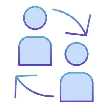 Users exchange flat icon. Users connection blue icons in trendy flat style. User Stock Illustration