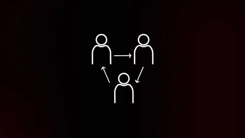 Users group with arrows icon with glitch art effect. Retro futurism 80s 90s Stock Footage 159828087