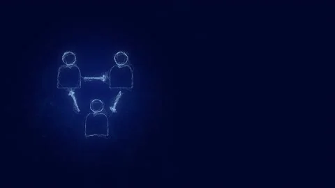 Users group with arrows icon with plexus effect. Connected lines with dots Stock Footage 169308554