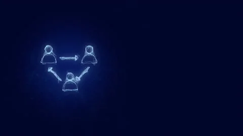 Users group with arrows icon with plexus effect. Connected lines with dots Video stock 169310185