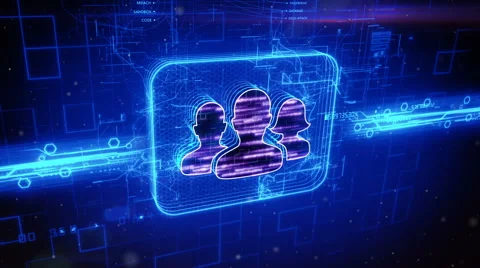 Users icon on abstract blue background Stock Footage 63511485