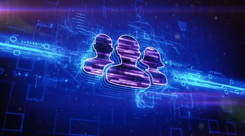 Users icon on abstract blue background Stock Footage 63511705