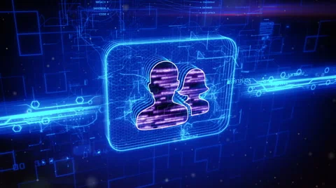 Users icon on abstract blue background Stock Footage 63512022