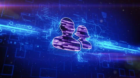 Users icon on abstract blue background Stock Footage 63512279