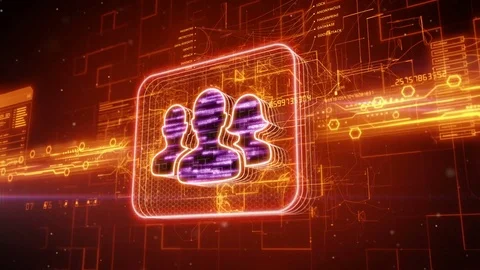 Users icon on abstract orange background Stock Footage 72316213