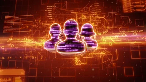 Users icon on abstract orange background Stock Footage 72348278