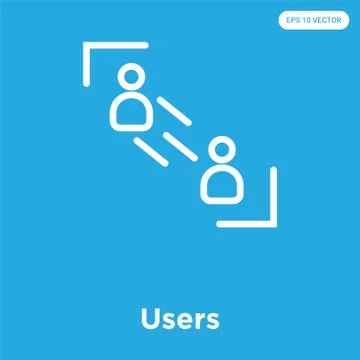 Users icon isolated on blue background Free Stock Illustration