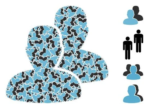 Users Icon Recursive Composition Stock Illustration