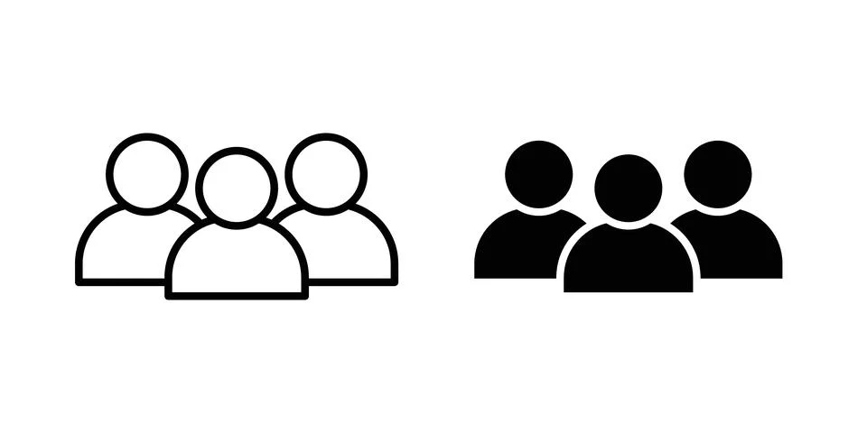 Users icon thin line and clipart style vector set Stock Illustration