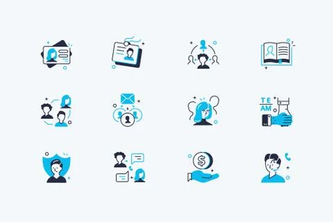 Users icons set Stock Illustration