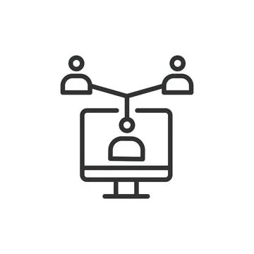 Users LAN connection, icon in line design. Users, LAN, connection, network Stock-Illustration